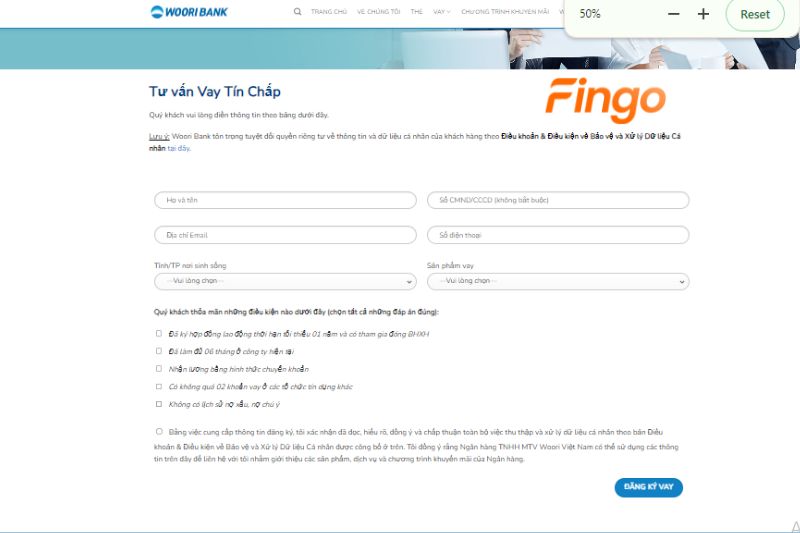 Chọn “Đăng ký ngay”, nhân viên ngân hàng sẽ liên hệ lại khách hàng sau khi tiếp nhận được yêu cầu.