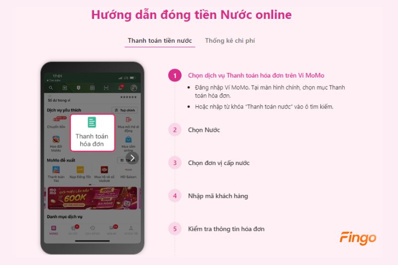 Trên màn hình chính, chọn "Thanh toán hóa đơn"