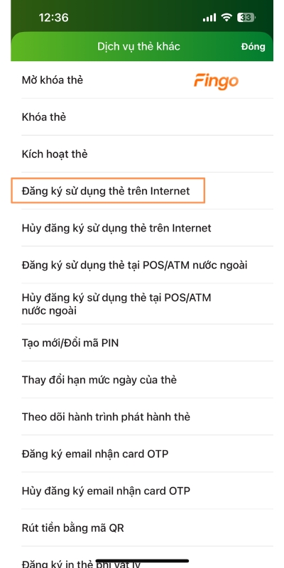 Cách đăng ký thanh toán trực tuyến Vietcombank bước 2