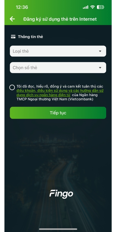 Cách đăng ký thanh toán trực tuyến Vietcombank bước 3