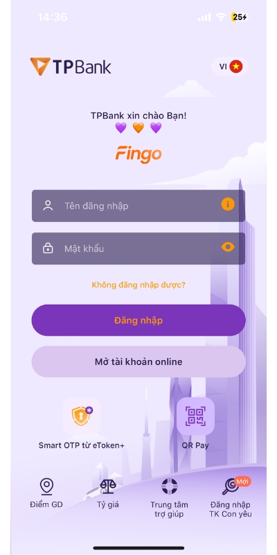 Cách đăng nhập 2 tài khoản TPBank trên điện thoại bước 3