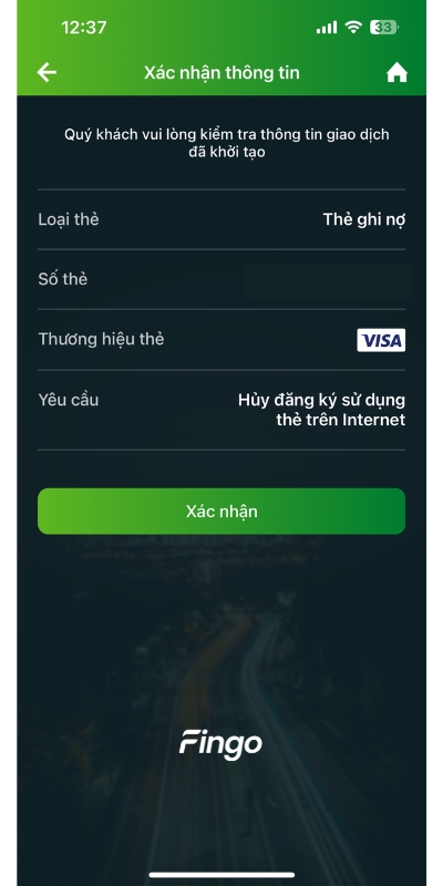 Cách hủy đăng ký thanh toán trực tuyến Vietcombank bước 4