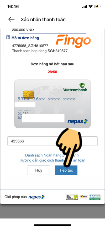Nhập mã bảo mật