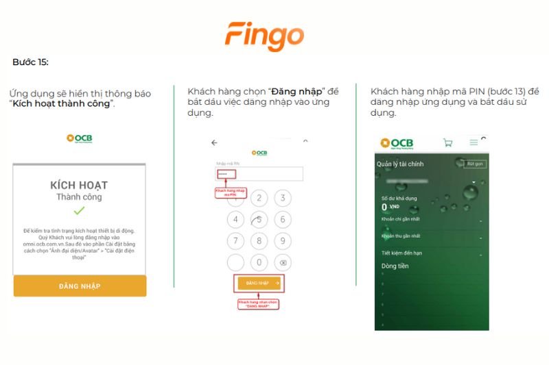 Bước cuối cùng hoàn thành quá trình đăng nhập OCB OMNI trên điện thoại khác