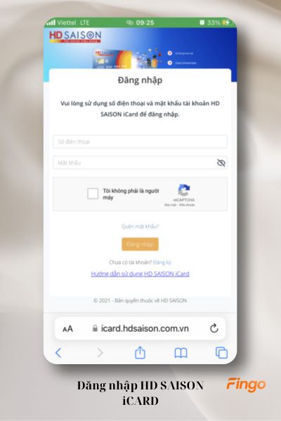 Đăng nhập HD SAISON iCard