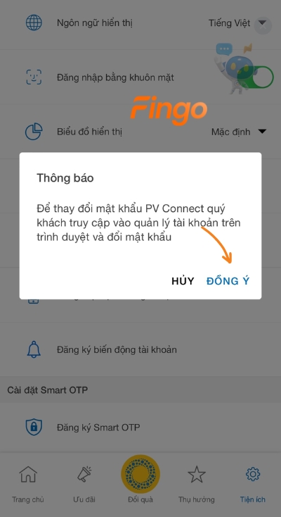 Chọn mục Đồng ý