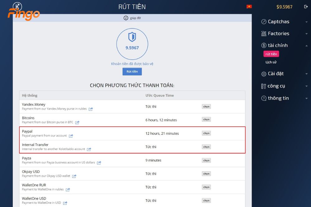 gõ captcha kiếm tiền trên Kolotibablo