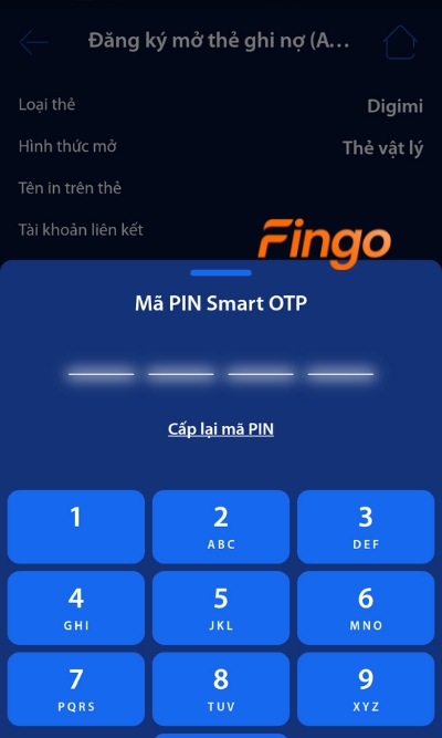 Nhập mã PIN Smart OTP
