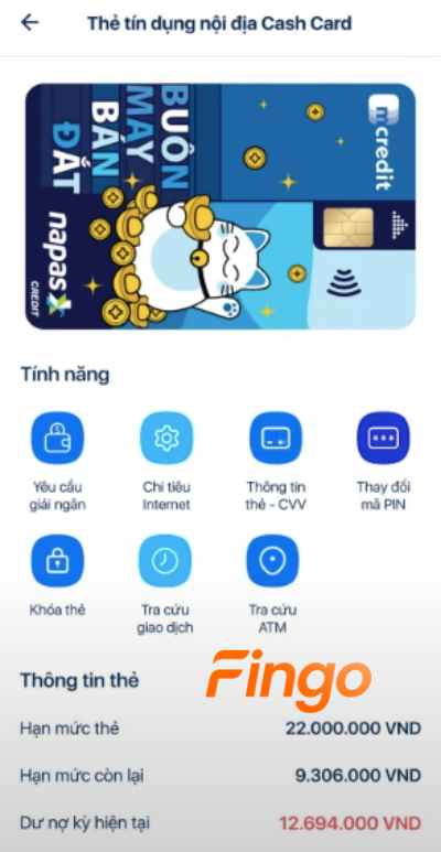 Xem hạn mức hiển thị