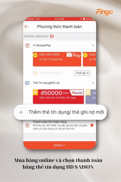 Mua hàng online và chọn thanh toàn bằng thẻ tín dụng