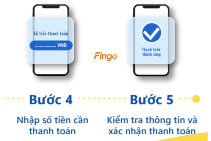 Nhập số tiền. Sau đó, kiểm tra thông tin và xác nhận thanh toán