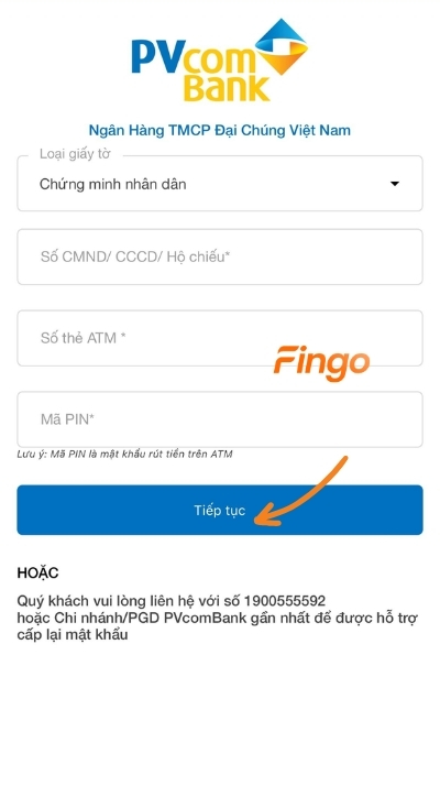 Nhập thông tin cá nhân và nhấn chọn Tiếp tục