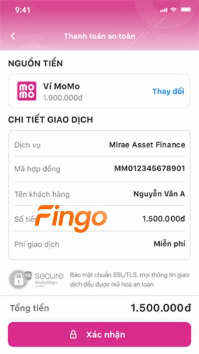 Kiểm tra thông tin và xác nhận