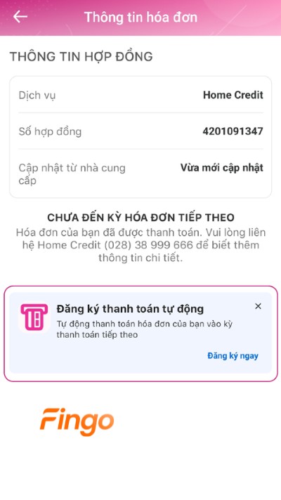 Chọn “Đăng ký ngay thanh toán tự động"