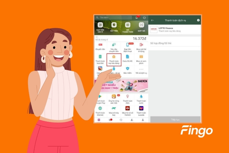 Cách thanh toán khoản vay Lotte Finance qua ví điện tử