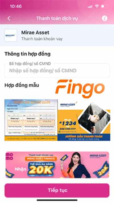 Nhập số hợp đồng/số CMND