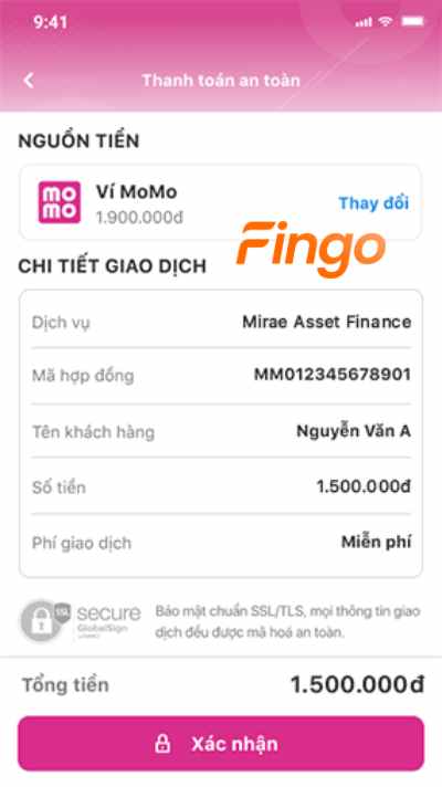 Hoàn tất quá trình thanh toán