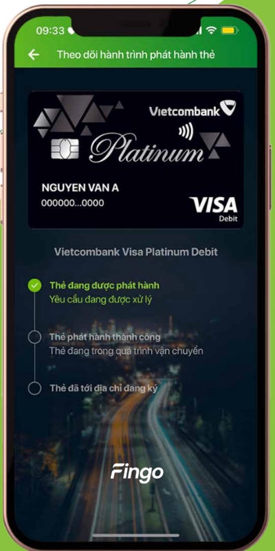 Theo dõi hành trình phát hành thẻ Vietcombank bước 4