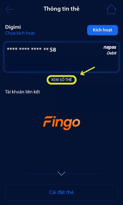 Chọn Xem số thẻ