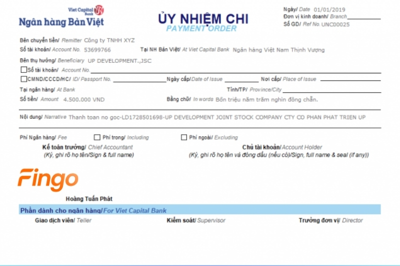 Ủy nhiệm chi BVBank là gì?