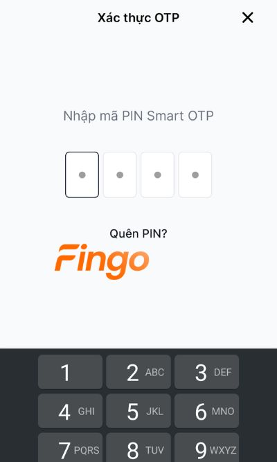 Nhập mã PIN Smart OTP để xác thực thao tác mở thẻ VIB bị khóa