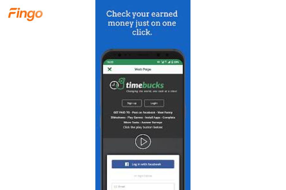 Timebucks app làm nhiệm vụ Tiktok kiếm tiền