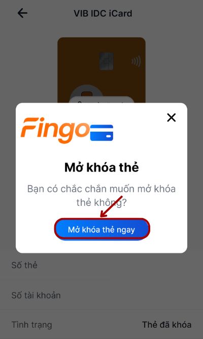 Chọn mở khóa tại màn hình