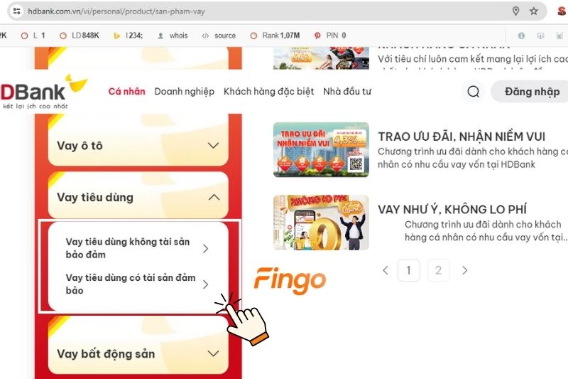 Có hai loại vay tiêu dùng HDbank, chọn loại vay tiêu dùng phù hợp