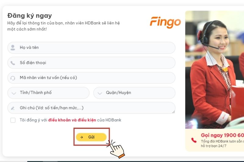 Điền đầy đủ thông tin website yêu cầu và sau đó bấm "Gửi"