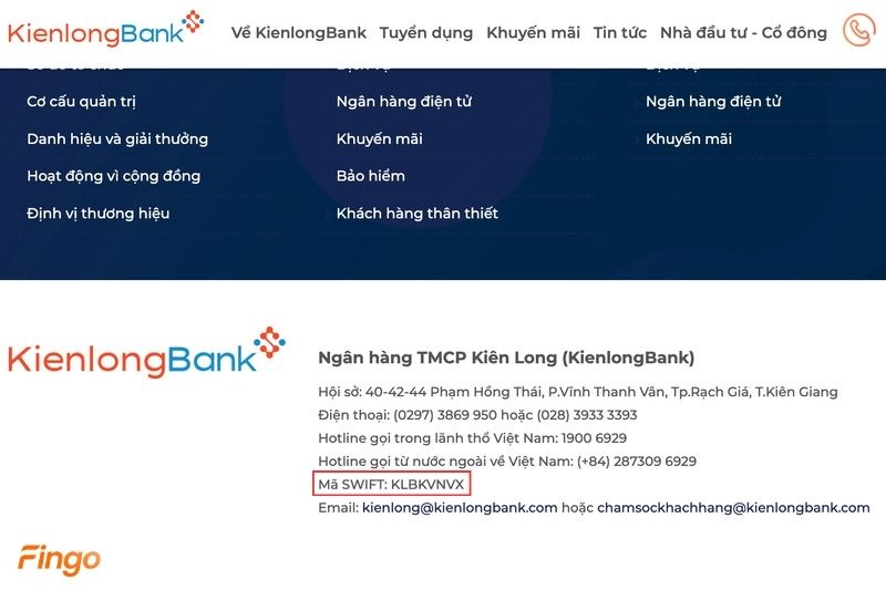 Xem nhanh mã Swift Code thông qua website ngân hàng