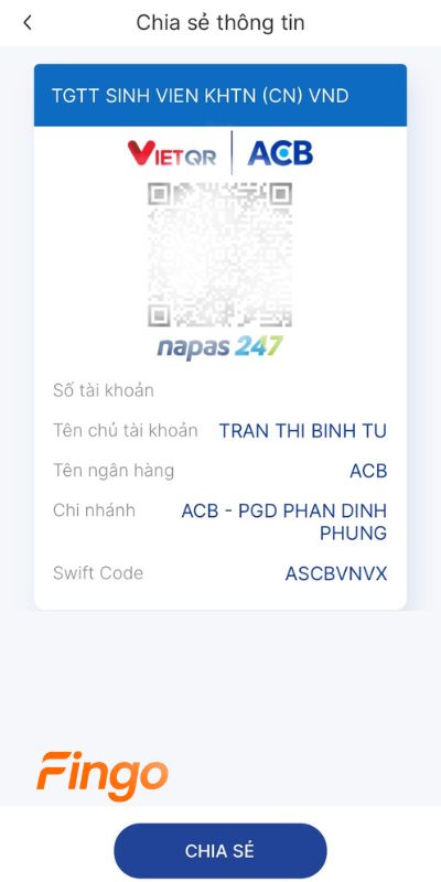 Mã QR của bạn sẽ hiển thị trên màn hình