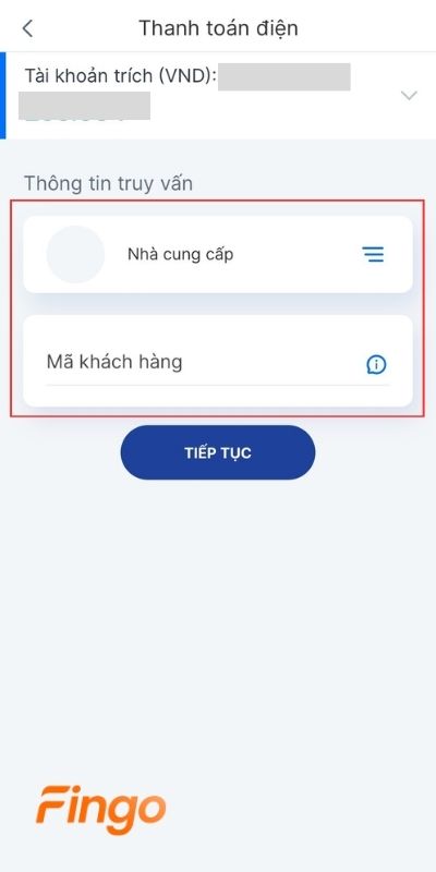 Chọn Nhà cung cấp và nhập Mã khách hàng để kiểm tra hóa đơn