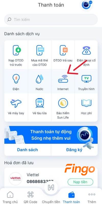 Chọn Internet