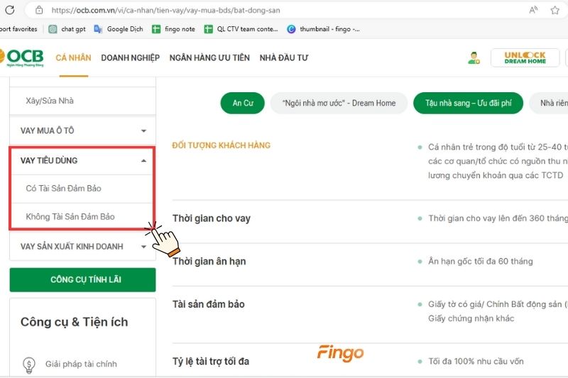 Chọn gói vay tiêu dùng OCB phù hợp với bạn