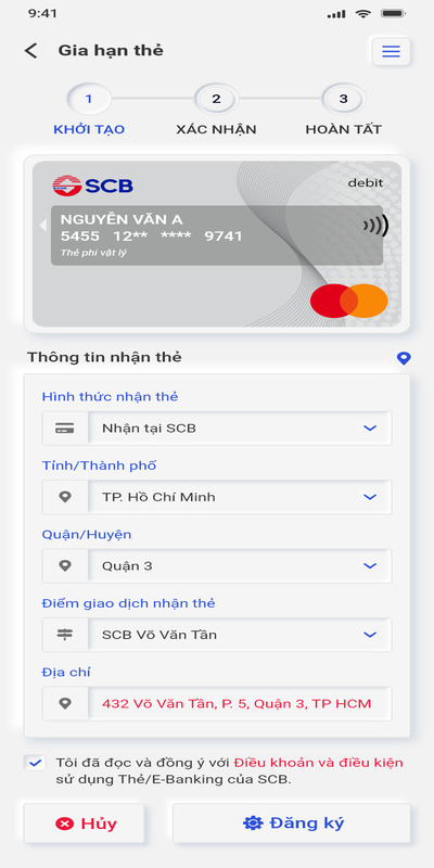 Nhập thông tin thẻ theo yêu cầu như hình bên trên