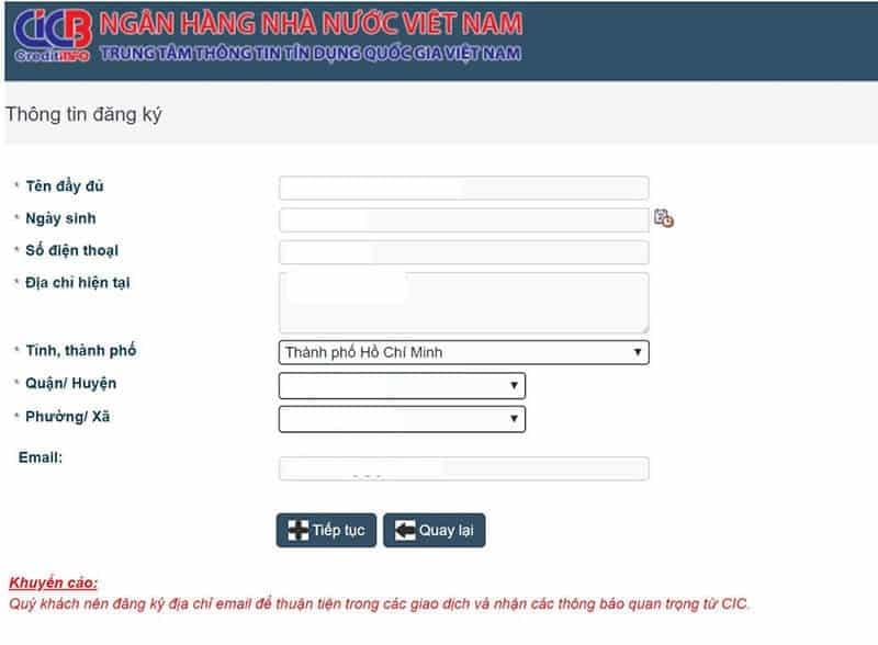 Tra cứu nợ xấu qua website CIC