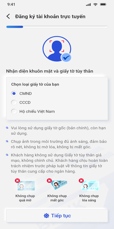 Chọn loại giấy tờ tùy thân tương ứng để làm thủ tục đăng ký