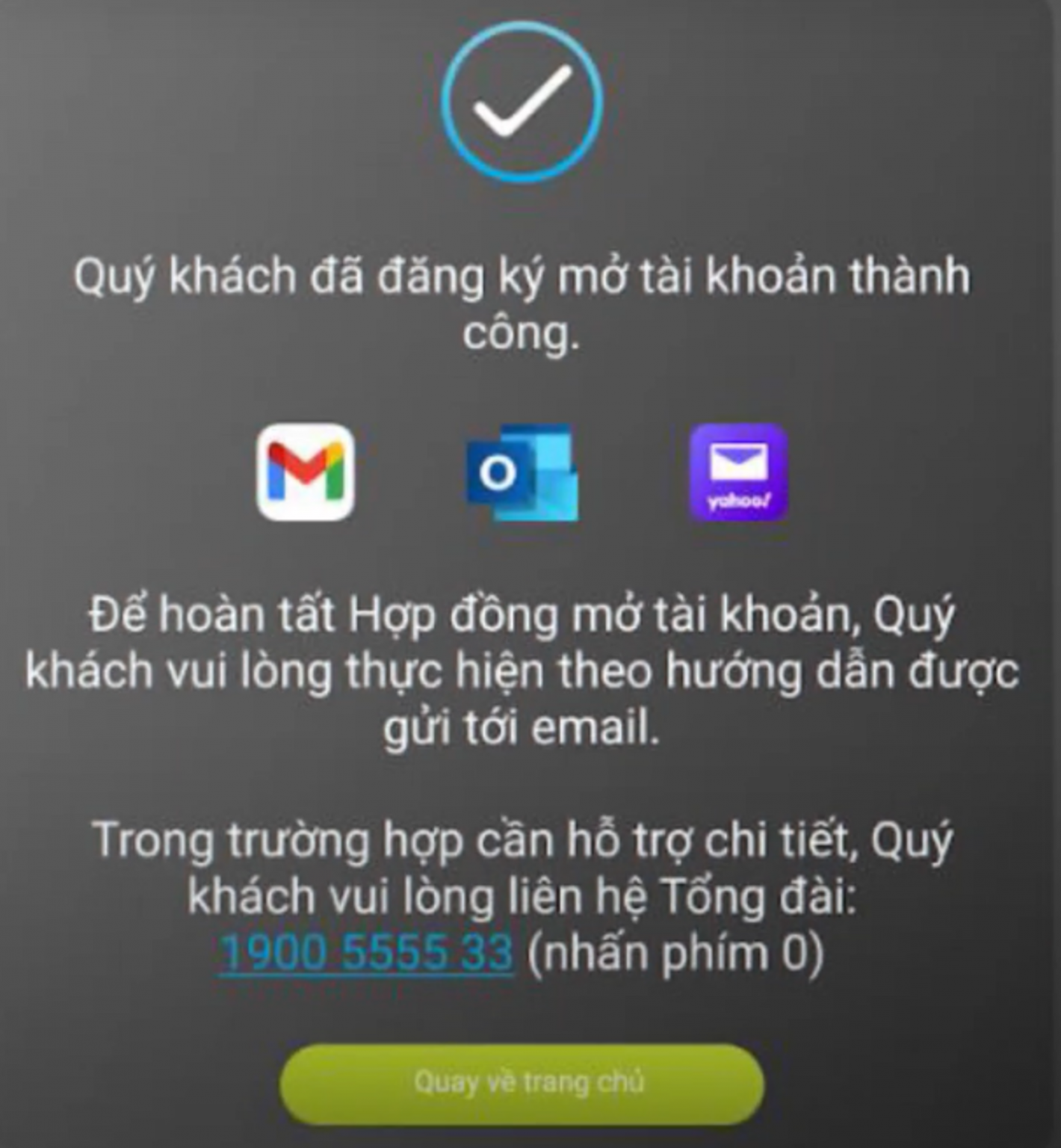 Mở tài khoản chứng khoán ACB thành công