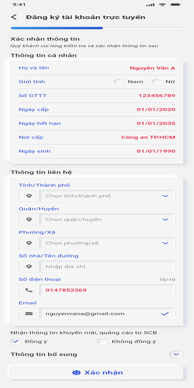 Kiểm tra lại thông tin và bổ sung trường thông tin còn thiếu