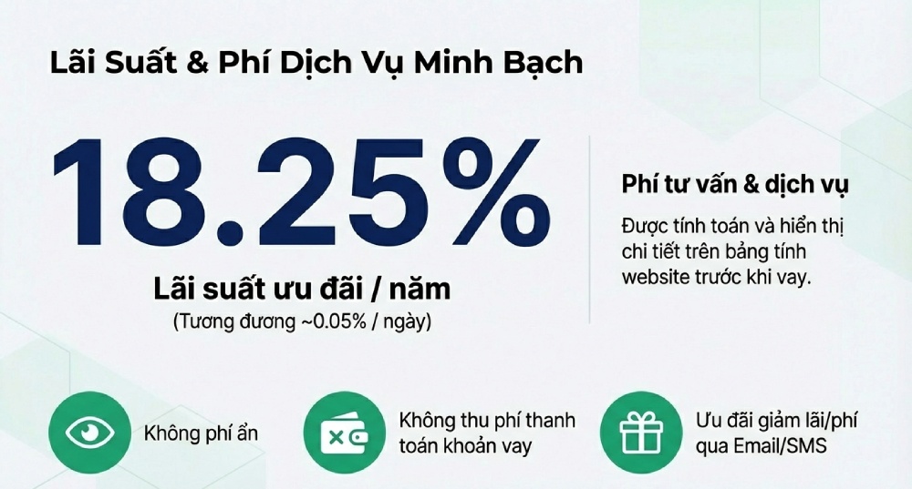Lãi suất và phí dịch vụ của MoneyVeo